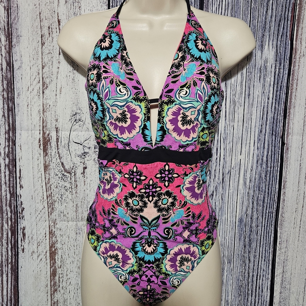Nanette Lepore Bali Batik Goddess Halter swimsuit